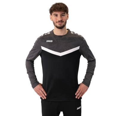 JAKO Sportowa koszulka z długim rękawem Sweat Iconic (Fleece z poliestru i elastanu) czarna/grafitowa męska