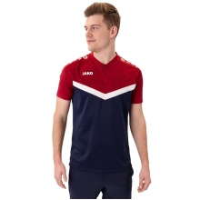 JAKO Sport-Polo Iconic (Mikrosiatek poliesterowy) granatowo/czerwony męski