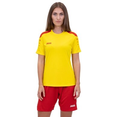 JAKO Koszulka sportowa Trikot Power (Poliester-Interlock, wytrzymały) żółto/czerwona damska