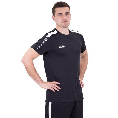 JAKO Koszulka sportowa Trikot Power (Poliester-Interlock, wytrzymały) czarny mężczyźni