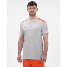 JAKO Koszulka sportowa Trikot Power (Poliester-Interlock, wytrzymały) jasnoszary/pomarańczowy męski