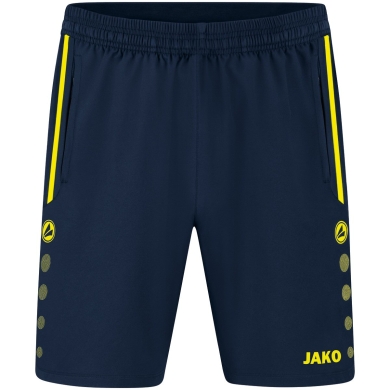 JAKO Spodenki sportowe Short Allround (Stretch-Micro-Twill) krótkie granatowo/żółte męskie