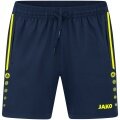 JAKO Spodenki sportowe Short Allround (Stretch-Micro-Twill) krótkie granatowo/żółte damskie