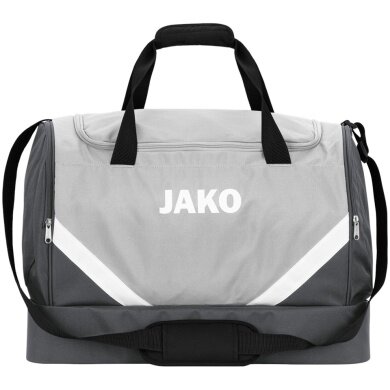 JAKO Torba sportowa Iconic z przegrodą na dnie (Rozmiar S - 30 litrów) jasnoszara/antracytowa - 45x24x37cm