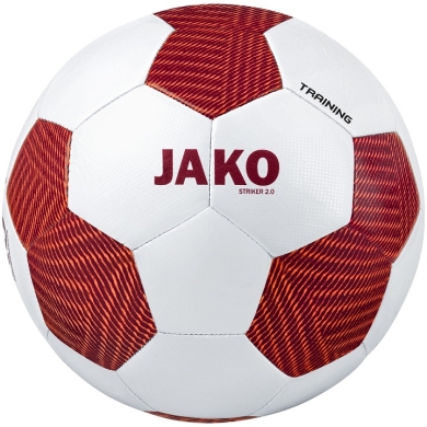 JAKO Piłka treningowa Striker 2.0 (Rozmiar 5) biała/czerwono-winna - 1 piłka