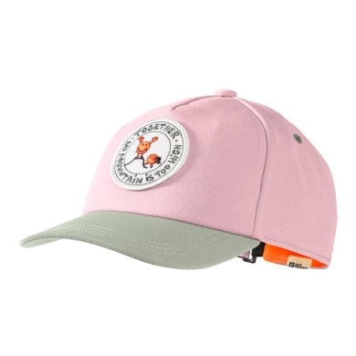 Czapka Jack Wolfskin Basecap SmileyWorld Badge różowa/szara dziecięca