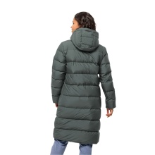 Jack Wolfskin Zimowy Puchowy Płaszcz Frozen Palace Coat 2023 (wiatroszczelny, wodoodporny) zielonoszary Damski