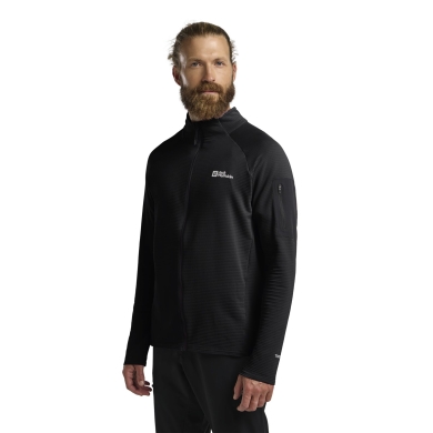 Kurtka polarowa Jack Wolfskin Prelight Full Zip (szybkoschnąca, oddychająca) czarna męska