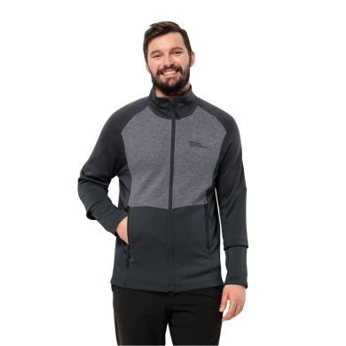 Jack Wolfskin Fleecejacke Marienberg Full Zip (elastyczny, regulujący wilgoć) szary phantom męski