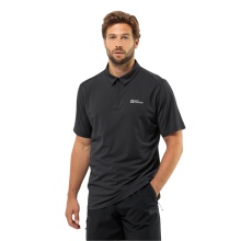 Jack Wolfskin Polo Freizeit Delgami (zapachochronny, oddychający) czarny Mężczyźni