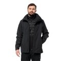 Jack Wolfskin Kurtka całoroczna Luntal 3w1 (wodoodporna, wiatroszczelna, z wewnętrzną kurtką z polaru) czarna męska