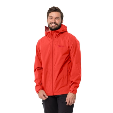 Jack Wolfskin Kurtka wędrówkowa-/deszczowa Elsberg 2.5L (bardzo oddychająca, wodoodporna, wiatroszczelna) czerwona męska