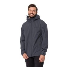 Jack Wolfskin Kurtka turystyczna-/deszczowa Elsberg 2.5L (bardzo oddychająca, wodoodporna, wiatroszczelna) czarny hebanowy Mężczyźni