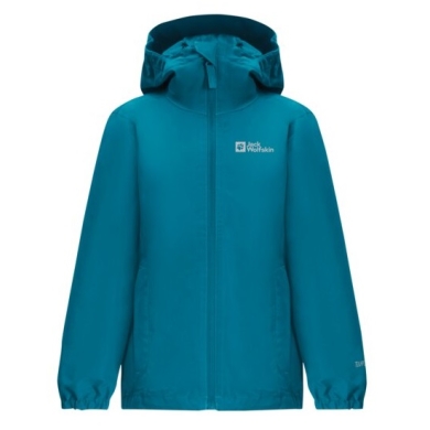 Jack Wolfskin Kurtka przeciwdeszczowa Flaze Texapore (wiatrproof, wodoodporna i lekka) niebieska góra dziecięca