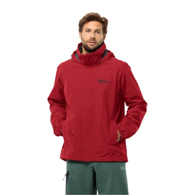 Jack Wolfskin Kurtka przeciwdeszczowa Stormy Point 2-warstwowa 2024 (kurtka ochronna, wodoodporna, wiatroszczelna) bordowa Męska