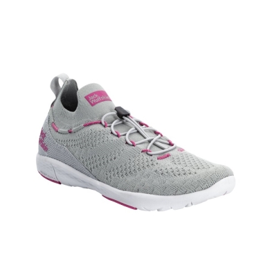 Jack Wolfskin Sneaker Spirit Knit Low (buty codzienne, lekkie i elastyczna podeszwa) srebrnoszare damskie