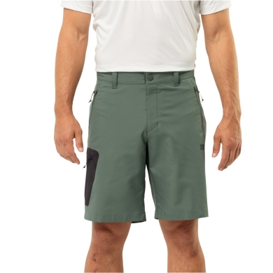 Jack Wolfskin Softshellowe Spodnie Trekkingowe Active Track Shorts (elastyczne, lekkie) krótkie hedgegrün Męskie