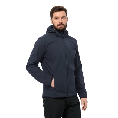 Jack Wolfskin Softshellowa kurtka Bornberg Hoody (Kaptur, wiatroszczelna, wodoodporna) granatowa męska