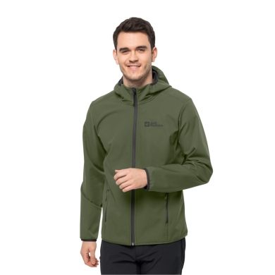 Jack Wolfskin Softshellowa kurtka Bornberg Hoody (Kaptur, wiatroszczelna, wodoodporna) leśna zieleń Mężczyźni