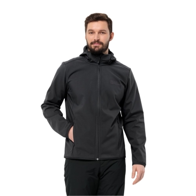 Jack Wolfskin Softshellowa kurtka Bornberg Hoody (Kaptur, wiatroszczelna, wodoodporna) czarna męska