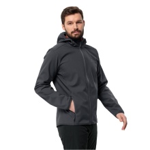 Jack Wolfskin Softshellowa kurtka Bornberg Hoody (Kaptur, wiatroszczelna, wodoodporna) szary fantomowy męska