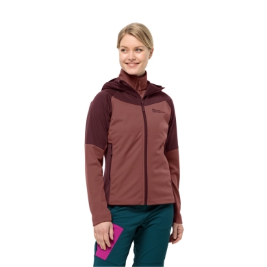 Jack Wolfskin Softshellowa kurtka Brisstal Hoody (Kaptur, wiatroszczelna, wodoodporna) różowa damska