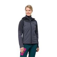 Jack Wolfskin Softshellowa kurtka Brisstal Hoody (Kaptur, wiatroszczelna, wodoodporna) szara Damska