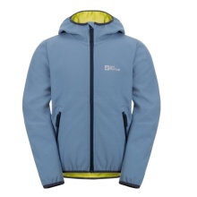 Jack Wolfskin Softshelljacka Fourwinds 2024 (wytrzymała, oddychająca) jasnoniebieska dziecięca