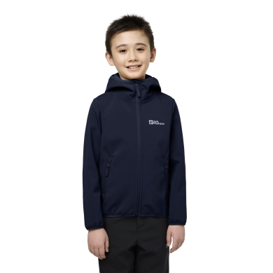 Kurtka softshell Jack Wolfskin Fourwinds (wiatroszczelna, ocieplona) 2025 granatowa dziecięca