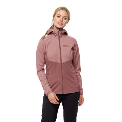 Jack Wolfskin Softshelljacke Go Hike (Kaptur, wiatroszczelna, wodoodporna) różowa Damska