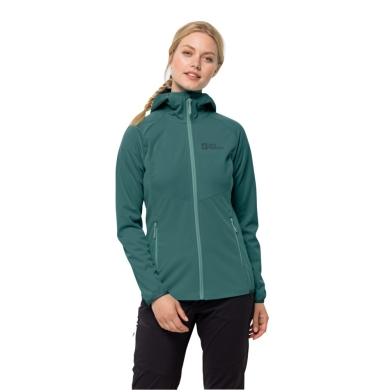 Jack Wolfskin Softshelljacka Go Hike (Kaptur, wiatroszczelna, wodoodporna) petrol Damska