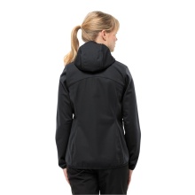 Jack Wolfskin Softshellowa kurtka Windhain Hoody (Kaptur, wiatroszczelna, wodoodporna) czarna damska