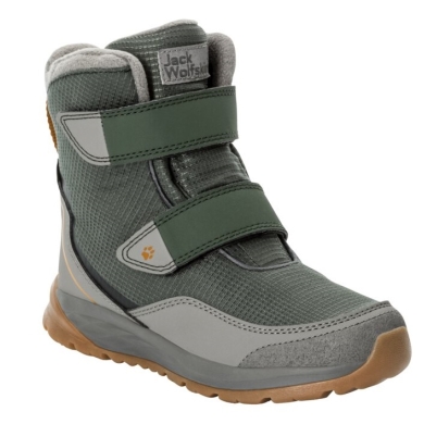 Jack Wolfskin Zimowe buty Polar Bear Texapore High VC (wytrzymałe, wodoodporne) ciemnozielone/szare dziecięce