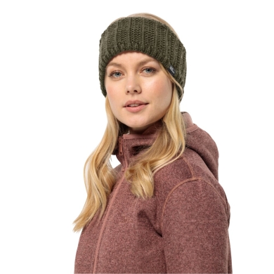 Jack Wolfskin Opaska na głowę (wzór dzianinowy) Highloft Knit - mossgrün Damska