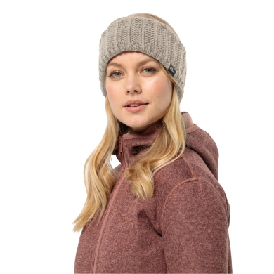 Jack Wolfskin Opaska na głowę (wzór dzianinowy) Highloft Knit - szara Damska