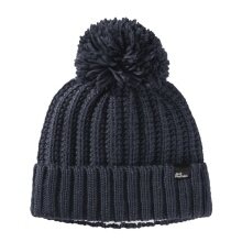 Jack Wolfskin Czapka Strickmütze Highloft Knit Beanie z pomponem - granatowa damska