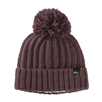 Jack Wolfskin Czapka Highloft Knit Beanie z pomponem - berrypink Damska