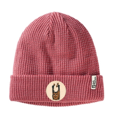 Jack Wolfskin Czapka dzianinowa (Beanie) Night Hawk - różowa dziewczynka