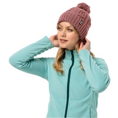 Jack Wolfskin Czapka Pompom Beanie (Fleece) - różowa damska