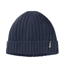 Jack Wolfskin Czapka dzianinowa Rib Knit Beanie (Fleece) granatowa