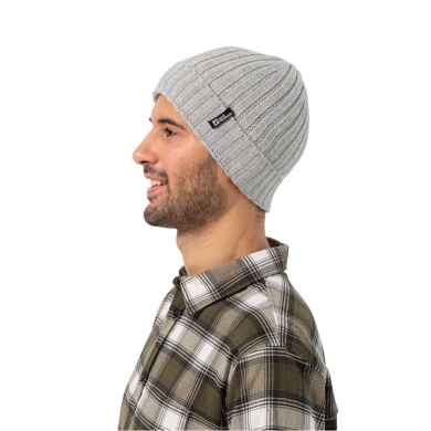 Jack Wolfskin Czapka dzianinowa Rib Knit Beanie (Fleece) szara