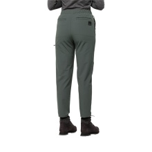 Jack Wolfskin Spodnie wędrówkowe Wandermood Pant (wiatrproof, wodoodporne, oddychające) ciemnozielone Damskie