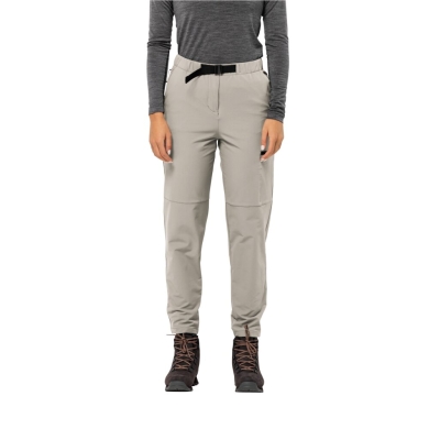 Jack Wolfskin Spodnie wędrówkowe Wandermood Pant (wiatrproof, wodoodporny, oddychający) jasnoszare Damskie