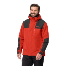 Jack Wolfskin Kurtka turystyczna Jasper Flex 2023 (kurtka ochronna, wodoodporna, wiatroszczelna, oddychająca) czerwona Męska