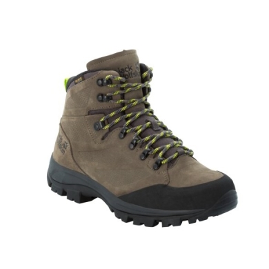 Jack Wolfskin Buty trekkingowe Rebellion Texapore Mid (skóra nubukowa, wodoodporne) khaki/zjawa męskie