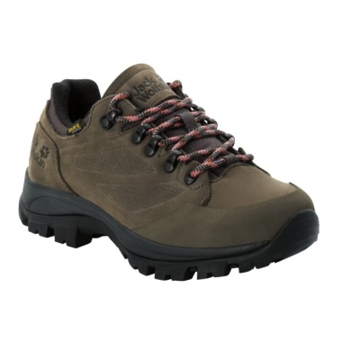 Jack Wolfskin Buty trekkingowe Rebellion Texapore Low (Trekking, wodoodporne, 100% bez PFC) brązowy/szary phantomowy Damskie