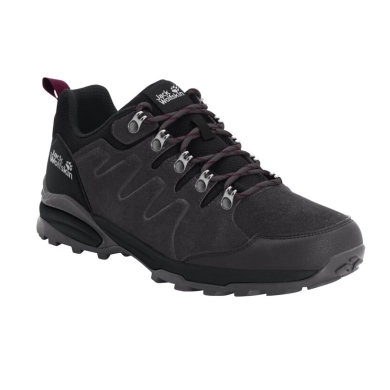 Jack Wolfskin Buty trekkingowe Refugio Texapore Low (zamsz, wodoodporne) ciemnoszary/fioletowy Damskie