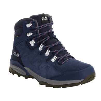 Jack Wolfskin Buty trekkingowe Refugio Texapore Mid (zamsz, wodoodporne) granatowe/szare damskie