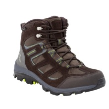 Jack Wolfskin Buty trekkingowe Vojo 3 Texapore Mid (wodoodporne, oddychające) ciemnobrązowe/limonkowe męskie