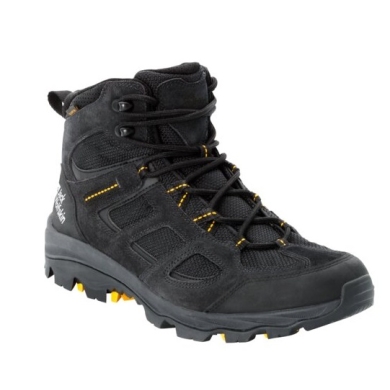 Jack Wolfskin Buty trekkingowe Vojo 3 Texapore Mid (wodoodporne, oddychające) czarne/żółte męskie